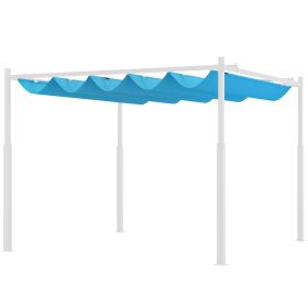 Outsunny 10' x 10' Retractable Pergola Canopy with Magnetic Fixture, UPF30+ Outdoor Pergola, Blue