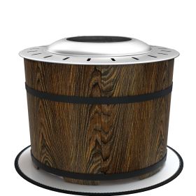 Outsunny Portable Smokeless Fire Pit Magnesium Oxide Bonfire Stove with Mat Brown Ideal for Outdoor Activities