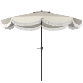 Outsunny 9FT Patio Umbrella, UPF 30+ Outdoor Market Umbrella with Crank, 8 Ribs, Push Button Tilt, Vented Patio Table Umbrella for Deck Backyard