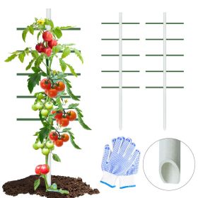 1PC 2FT*7FT White Round Tube Climbing Trellis, Outdoor Gardening Stand, Flower and Vegetable Climbing Trellis, Garden and Balcony Climbing Plant