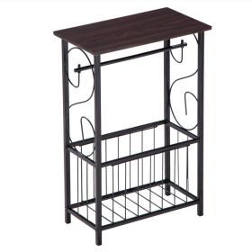 (37 x 20 x 55)cm Multifunctional Bathroom Table, Interior Side Table Tissue Magazine Rack Dark Brown