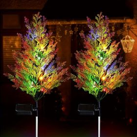 Two-piece Solar Lawn Light, Garden Solar Light Tree, Outdoor Christmas Grass Cypress Garden Light (Option: 2pcs)