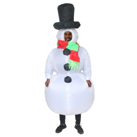 Christmas Snowman Inflatable Costume Blow Up Snowman Costume Fancy Snowman Dress  Jumpsuit Halloween Cosplay Outfit Gift-Only Supports Self-picku (Option: Snowman)