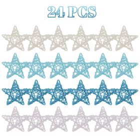 24 Pcs Blue Theme Wicker Rattan Balls (Option: W13627254)