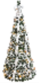 6 Feet Pop-up Tree Gold Ball. 12 Red Balls. 12 Golden Flowers. 12 Red Flowers. 12 Small Red Bows. 1 Large Red Bow. 1 Ribbon 6. (Option: 6Feet Popup Tree)