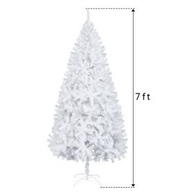 White 7ft, 950 Branches, PVC Material Christmas Tree (Color: White)