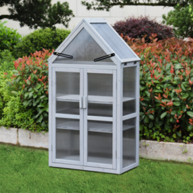 Mini Greenhouse Kit - Outdoor Plant Stand, Small Green House, Plant Stand Indoor, Green Houses For Outside, Indoor Garden & Patio Accessories Ind (Option: Gray)