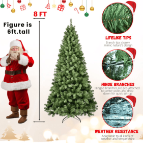 Prelit 5.6.7.8.9ft PVC Tree  Memory Wire (Option: 8foot PVC tree)