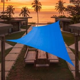 Artpuch Custom Size Sky Blue Sun Shade Sail Triangle Canopy 185 GSM Durable Fabric UV Block Awning for Outdoor Patio Garden Backyard (Customized (Color: Sky Blue, size: 08'x17')