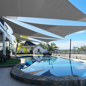 Artpuch Custom Size Dark Grey Sun Shade Sail Triangle Canopy 185 GSM Durable Fabric UV Block Awning for Outdoor Patio Garden Backyard (Customized (Color: Dark Grey, size: 12X15X15)