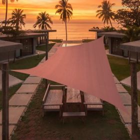 Artpuch Custom Size Rust Red Sun Shade Sail Triangle Canopy 185 GSM Durable Fabric UV Block Awning for Outdoor Patio Garden Backyard (Customized (Color: Rust Red, size: 12'x14')