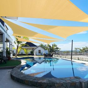 Artpuch Custom Size Sand Sun Shade Sail Triangle Canopy 185 GSM Durable Fabric UV Block Awning for Outdoor Patio Garden Backyard (Customized Avai (size: 25X28X28)