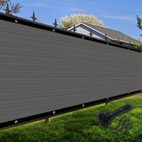 Artpuch Privacy Fence Screen Dark Grey Customized Outdoor Mesh Panels for Backyard, Balcony,Patio,Construction Site with Zip Ties (Color: Dark Grey, size: 6x1 ft)