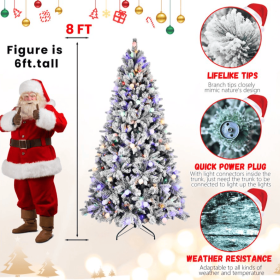 7.5, 8 Feet PE PVChard Needle Mixed Tree Memory Line Power Pole Collapsible 3 Parts (Option: 8feet hard needle)