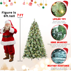 7.5ft PVC Hard Needle Mixed Tree Pine Cone 51pcs (Option: 7feet hard needle PV)