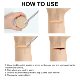 SFX Makeup Kit, Makeup Props Scar Makeup Scary Atmosphere Party Makeup Set (Option: 3pcs)